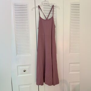 Pact dusty purple fit and flare midi dress